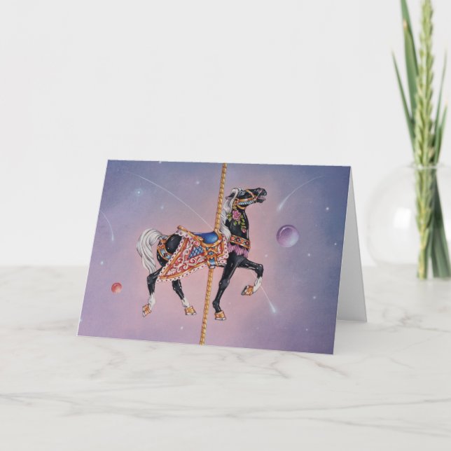 Tarjetas de felicitación - caballo 2 del carrusel (Anverso)