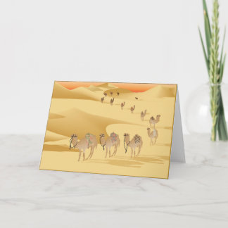 Tarjetas de felicitación Camellos en el desierto