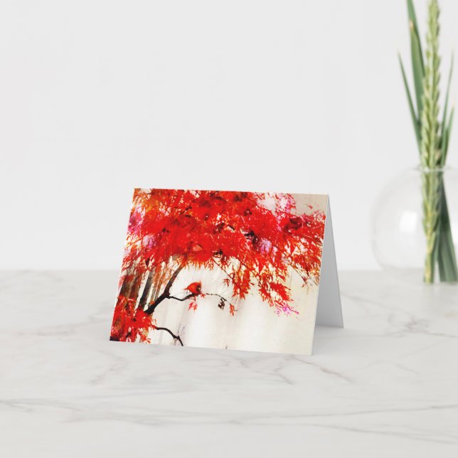 Tarjetas de felicitación cardinal, tarjetas de fel (Anverso)