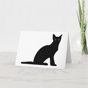 Tarjetas de felicitación Cat Silhouette