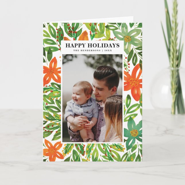 Tarjetas de felicitación con flores pintadas a man (Anverso)