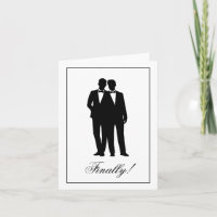 Tarjetas de felicitación con siluetas de dos novio