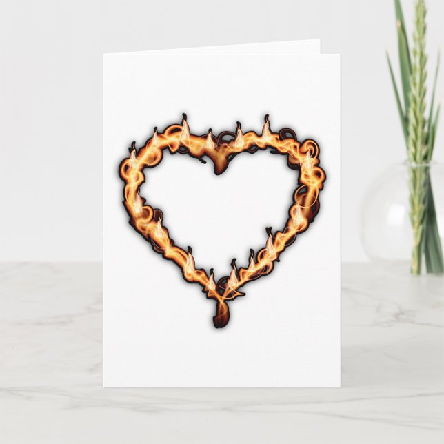 Tarjetas de felicitación Corazón en llamas (Subido por el creador)