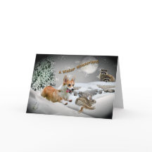 Tarjetas de felicitación Corgi Winter Wonderland