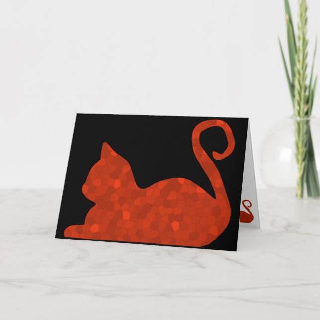 Tarjetas de felicitación Crystal Katz Red Cat (Anverso)
