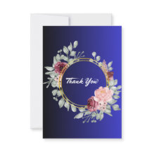 Tarjetas de felicitación de agradecimiento azules