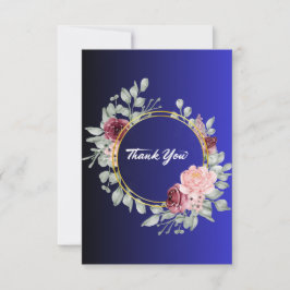 Tarjetas de felicitación de agradecimiento azules