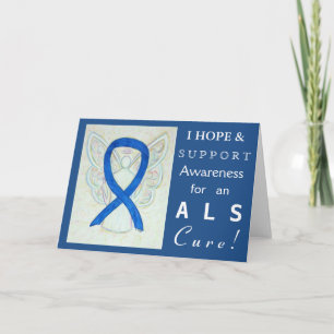 Tarjetas de felicitación de ángel de la cinta azul