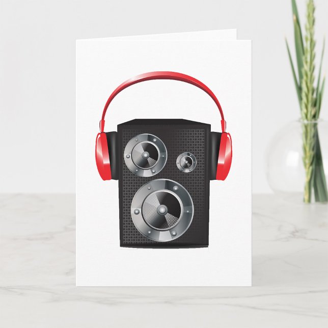 Tarjetas de felicitación de auriculares rojos (Subido por el creador)