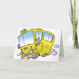 Tarjetas de felicitación de autobús amarillo perso