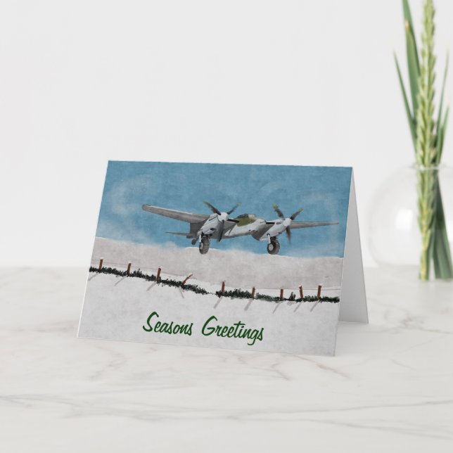 Tarjetas de felicitación de aviación para navidade (Anverso)