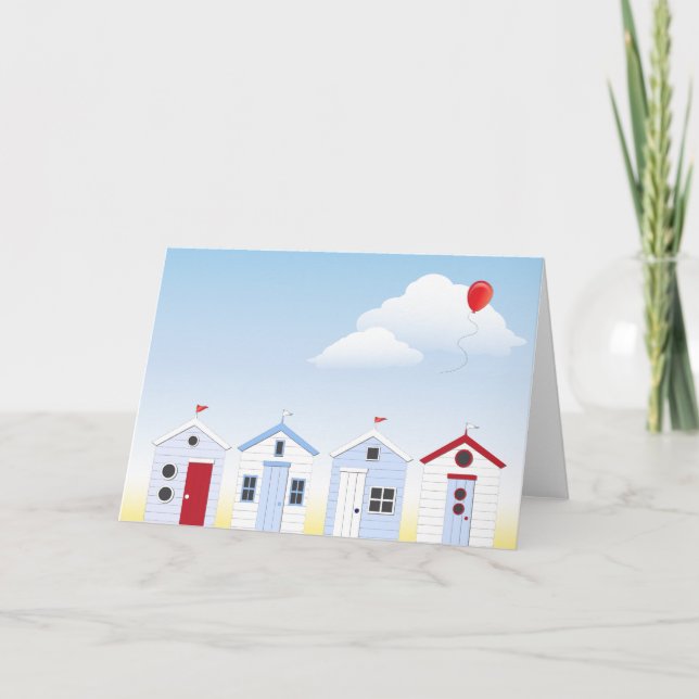 Tarjetas de felicitación de Beach Huts (Anverso)