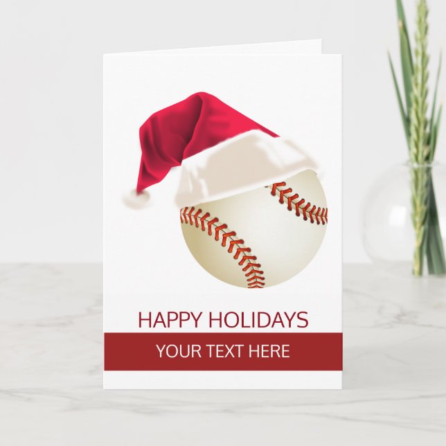 Tarjetas de felicitación de béisbol de Navidad Som (Anverso)