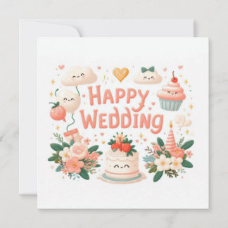 Tarjetas de Felicitación de Boda Feliz