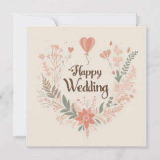 Tarjetas de Felicitación de Boda Feliz