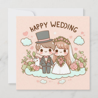 Tarjetas de Felicitación de Boda Feliz