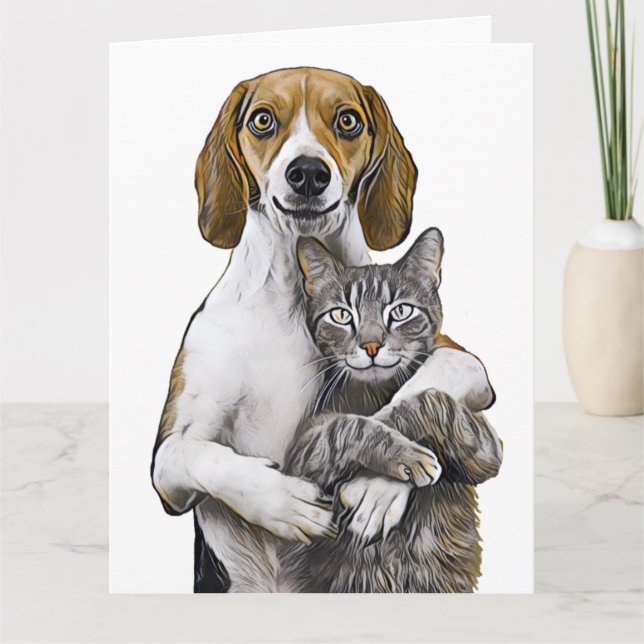 TARJETAS DE FELICITACIÓN DE BODAS DE ARTE DE GATO  (Anverso)
