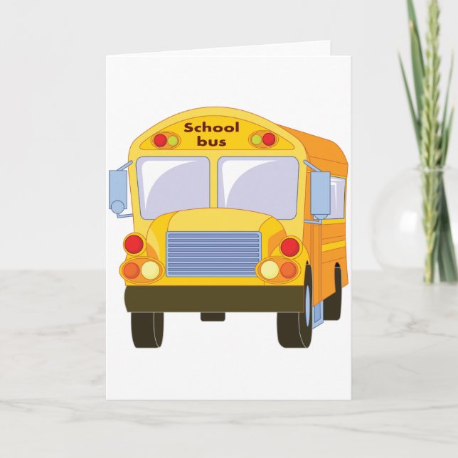 Tarjetas de felicitación de bus de escuela amarill (Anverso)