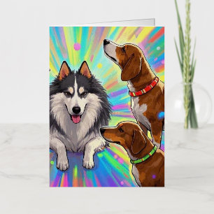 Tarjetas de felicitación de cachorros de perros co