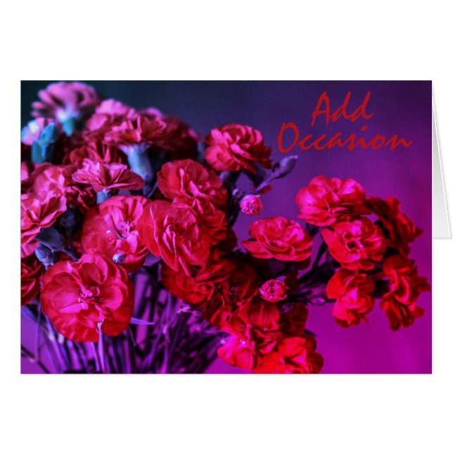 Tarjetas de felicitación de claveles rojos, para c (Anverso (Horizontal))