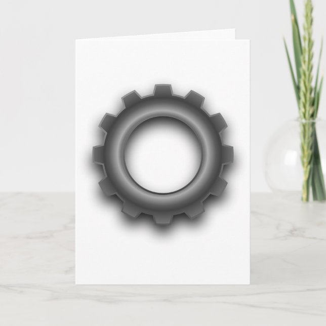 Tarjetas de felicitación de Cog de Gear metalizado (Anverso)