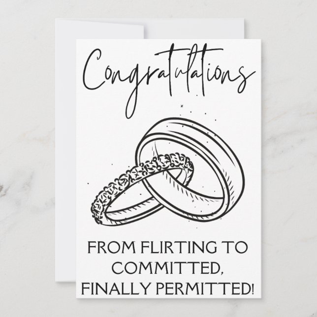 Tarjetas de felicitación de compromiso (Anverso)