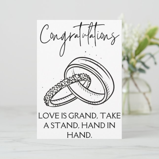 Tarjetas de felicitación de compromiso (Anverso de pie)