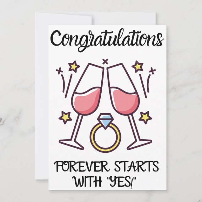 Tarjetas de felicitación de compromiso (Anverso)