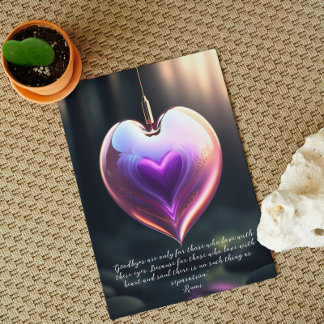 Tarjetas de felicitación de corazón de vidrio de c