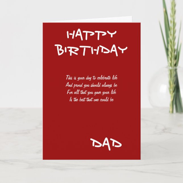 Tarjetas de felicitación de cumpleaños Dadr (Anverso)