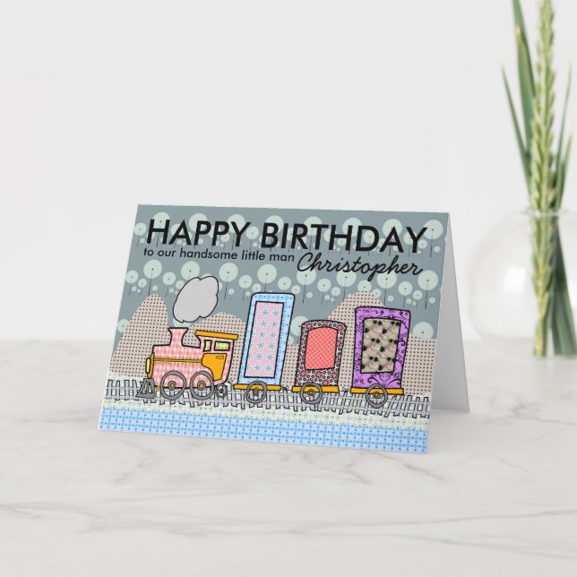 Tarjetas de felicitación de cumpleaños del tren de (Anverso)