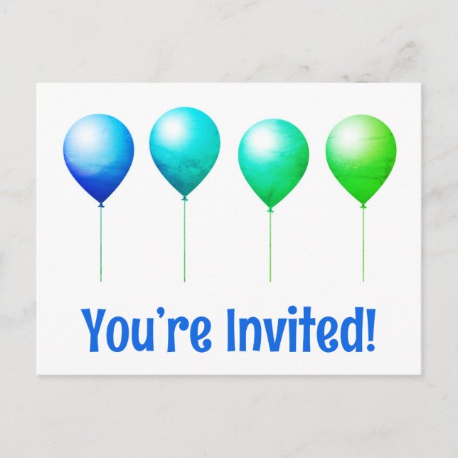 Tarjetas de felicitación de cumpleaños invitándote (Anverso)