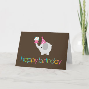 Tarjetas de felicitación de cumpleaños para elefan