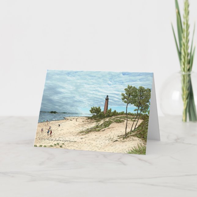 Tarjetas de felicitación de faro de Little Point S (Anverso)