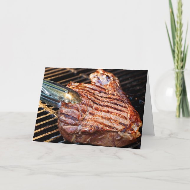 Tarjetas de felicitación de filete a la parrilla (Anverso)