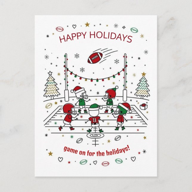 Tarjetas de felicitación de fútbol de Navidad Somb (Anverso)