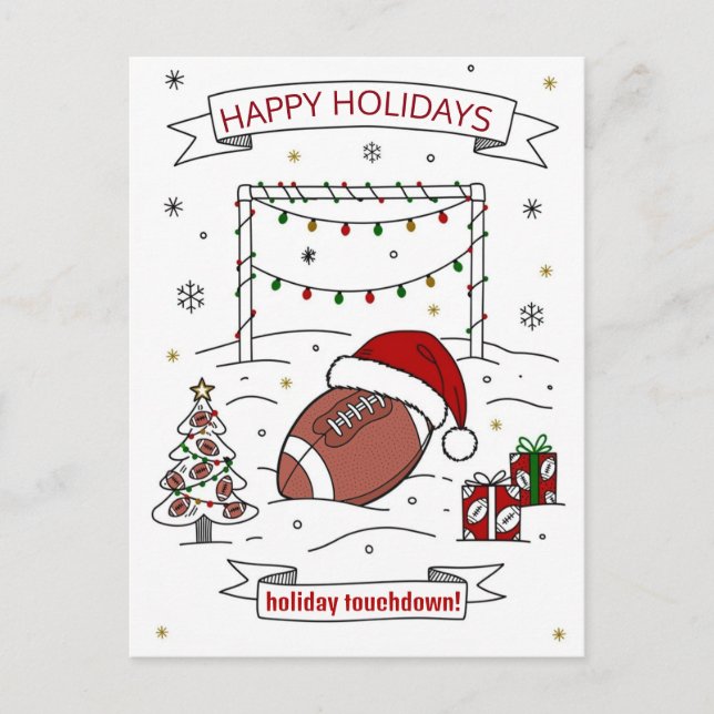 Tarjetas de felicitación de fútbol de Navidad Somb (Anverso)