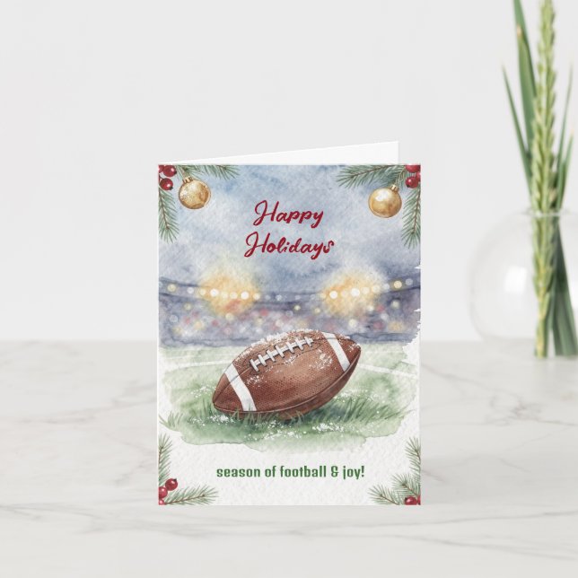 Tarjetas de Felicitación de Fútbol Navideño (Anverso)