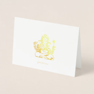 Tarjetas de felicitación de Ganesha Relieve metali