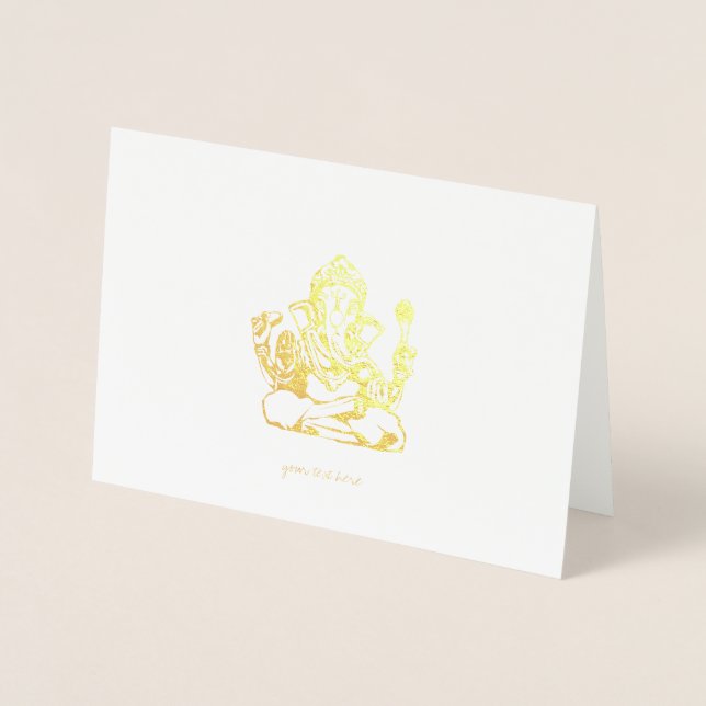 Tarjetas de felicitación de Ganesha Relieve metali (Anverso)