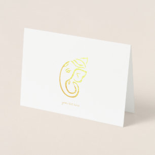 Tarjetas de felicitación de Ganesha Relieve metali