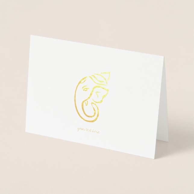 Tarjetas de felicitación de Ganesha Relieve metali (Anverso)