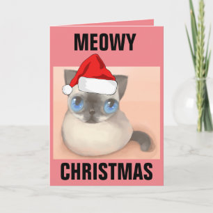 TARJETAS DE FELICITACIÓN DE GATOS NAVIDEÑOS MAULLO