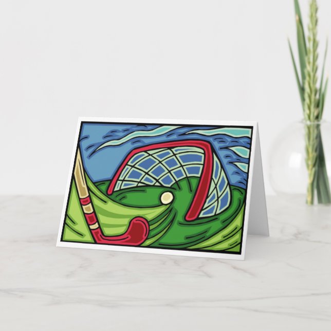 Tarjetas de felicitación de hockey sobre hierba (Anverso)