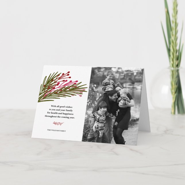 Tarjetas de felicitación de hojas y bayas (Anverso)