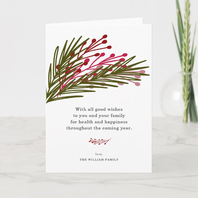 Tarjetas de felicitación de hojas y bayas (Anverso)