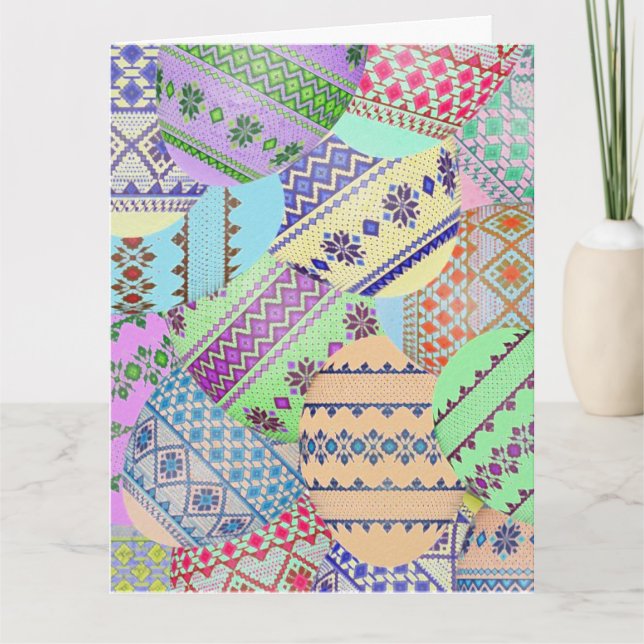 Tarjetas de felicitación de huevos de Pascua ucran (Anverso)