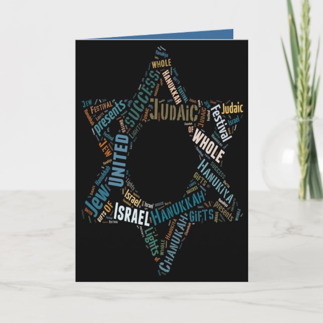 Tarjetas de Felicitación de Janucá - Estrellas Jud (Anverso)