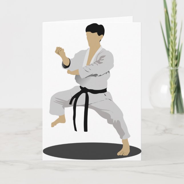 Tarjetas de felicitación de la actitud del karate (Anverso)