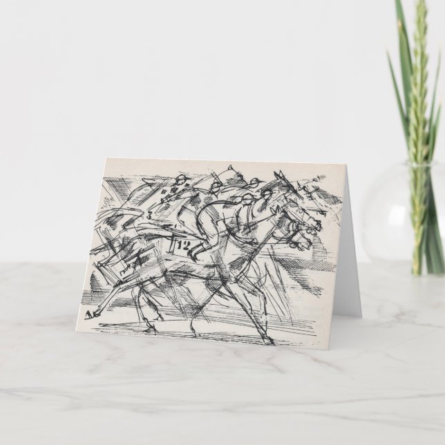 Tarjetas de felicitación de la carrera de caballos (Anverso)